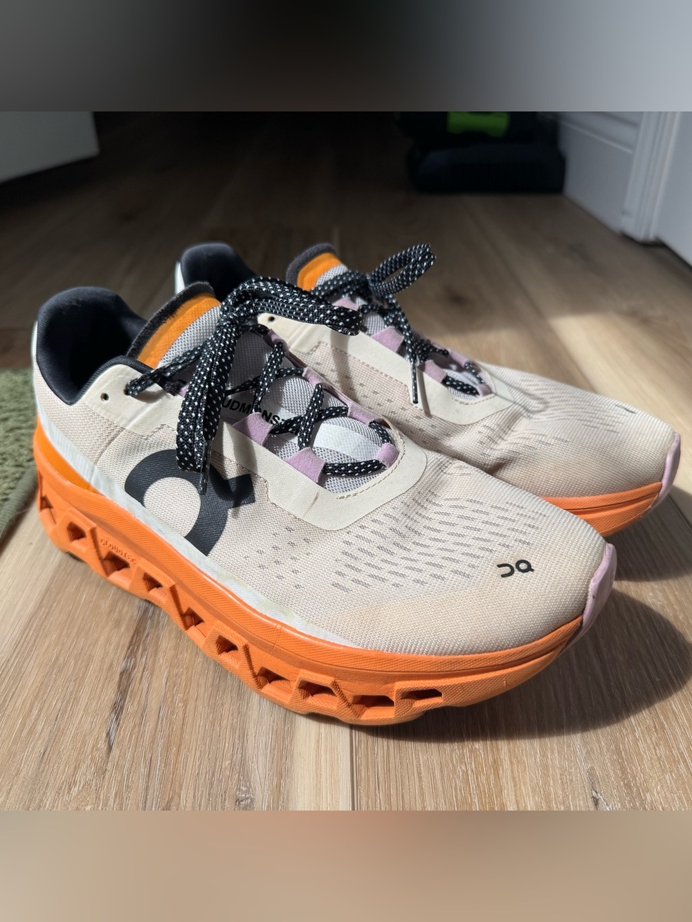 OnCloud Running Shoes in Cream, Orange, Black and Pink